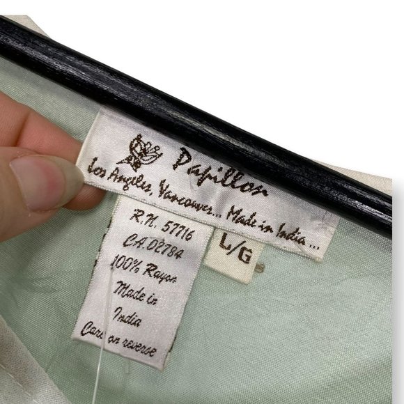 NWT Vintage 90's Papillon Crepe Layered Full Length Dress Large - Picture 7 of 12